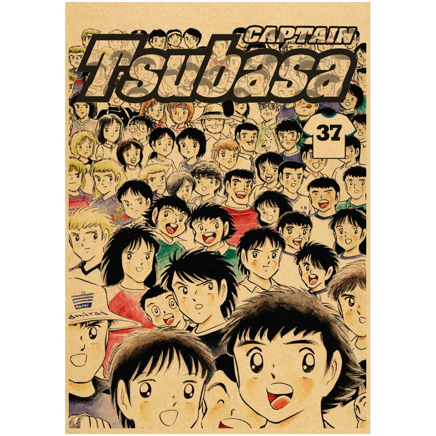 Captain Tsubasa Posters Retro Kraft Paper Vintage Room Home Bar Cafe Decor Aesthetic Art Wall Painting Wall Stickers