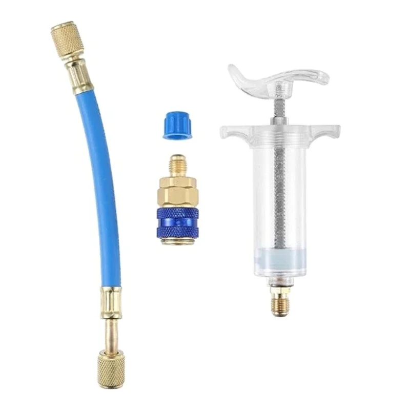 

Dye Oil Injectors, HVAC Oil Dye Injectors with R134A Quick Coupler, for R134A R410A Refrigerants 1/4" SAE