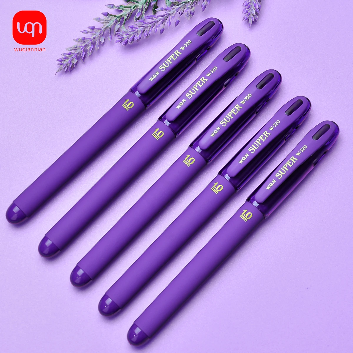 3pcs Purple Ink Gel Pens,, 1.0mm, Large Capacity Refill, Office Supplies Back To Sochool Stationery,for Writing Cute Pen