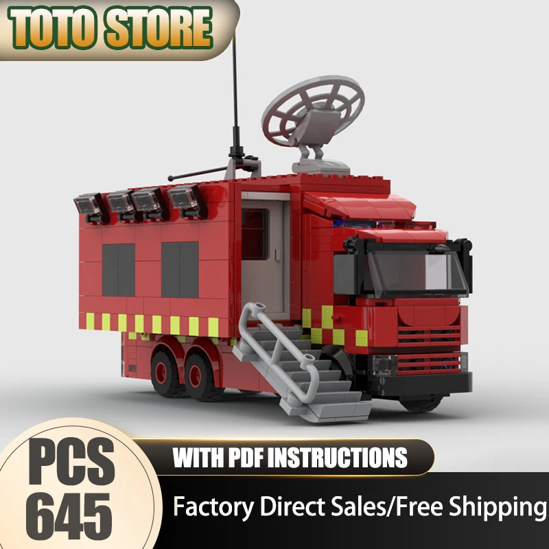 

Модель городского автомобиля Moc, строительные кирпичи, огонь, мобильная команда, модель автомобиля, технология, модульные блоки, Рождество, сделай сам, сборка, игрушки, подарки