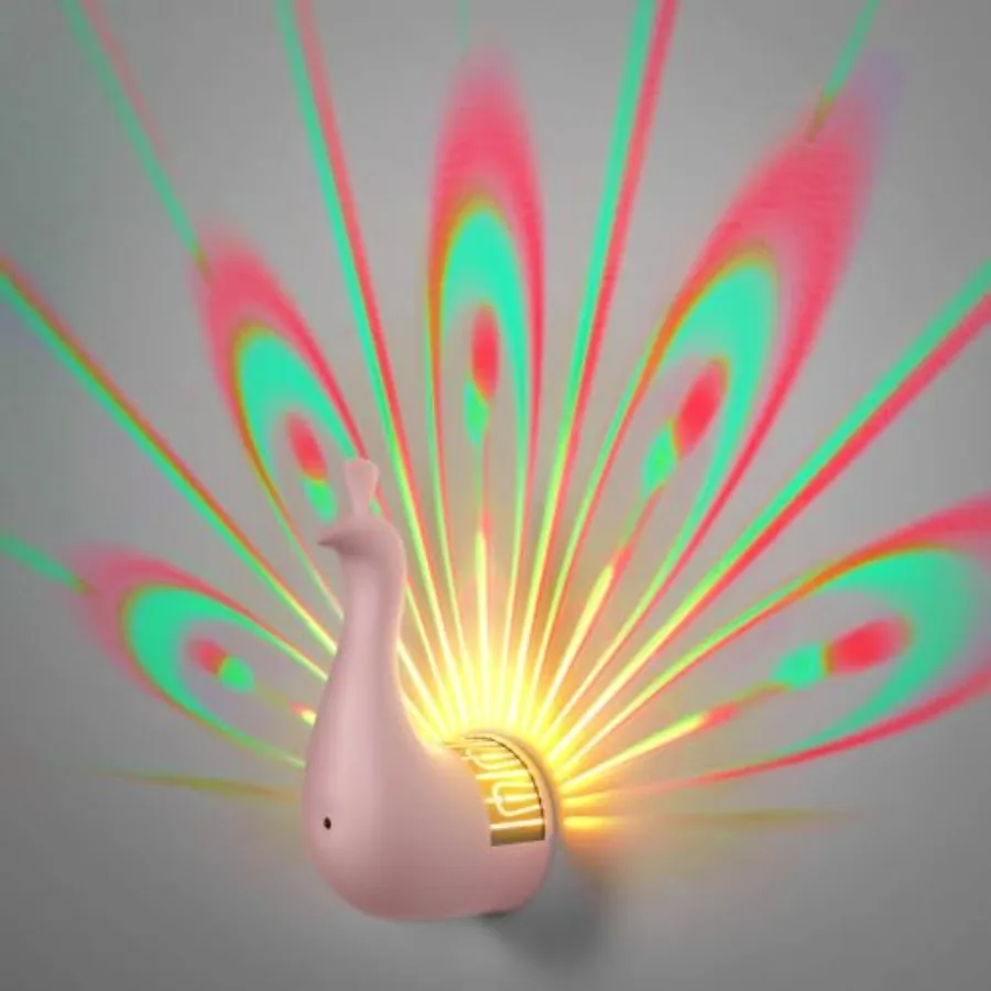 

Peacock Wall Lamp, 7 Colors Atmosphere Peacock Night Lights, Dimmable Touch Lamp for Bedroom, with Remote Control, Timing Funct
