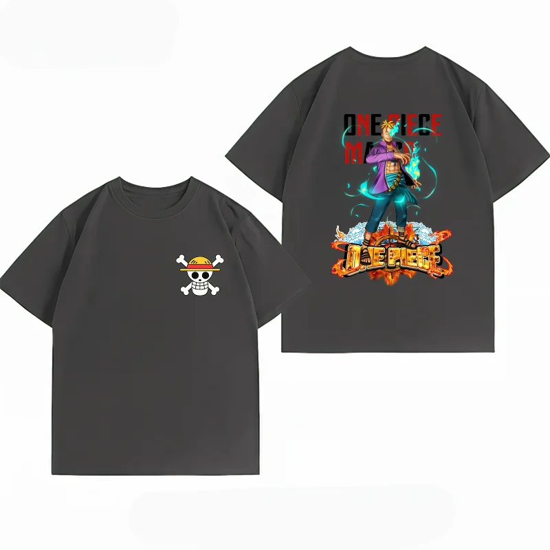 Men's Clothing New 100% Cotton Breathable Summer T-Shirt Bandai One Piece Marco Print Casual Streetwear Men's Tops view 5