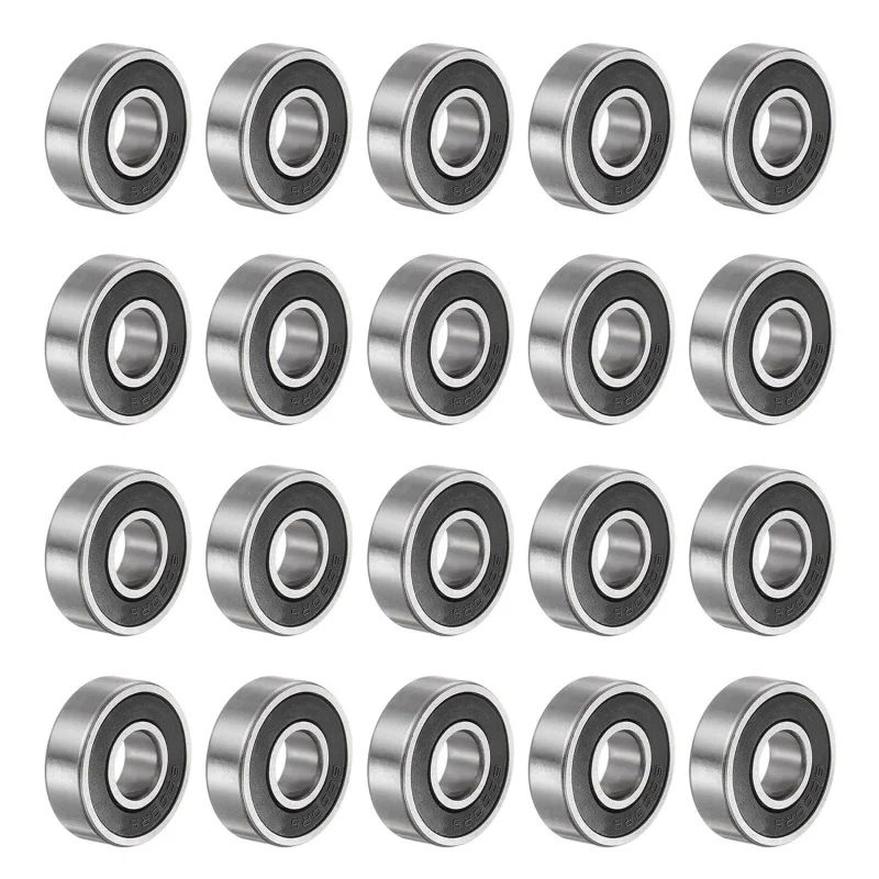 6000-2RS Deep Groove Ball Bearings 10mm Bore 26mm OD 8mm Thick Carbon Steel Double Shielded ABEC1 Z1 Bearing for Motors