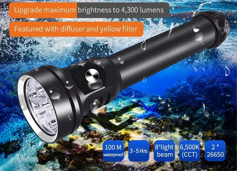 4300 Lumen Diving Lights Underwater 100m Waterproof Torch Dive Lighting Archon S40 Il Diving Flashlight Diving Light