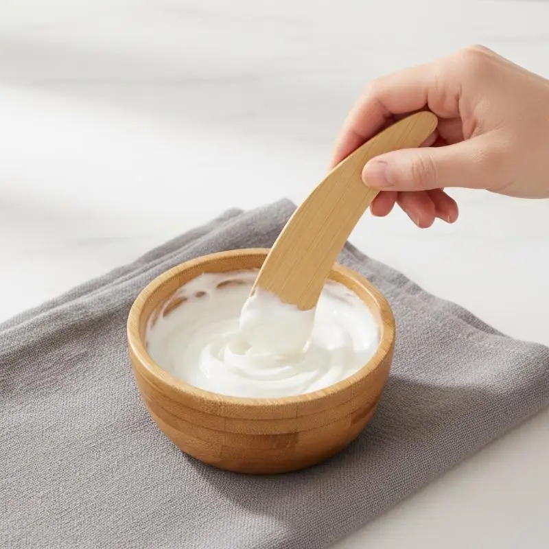 1Set Bamboo DIY Face Mask Mixing Bowl With Spoon Aromatherapy Bowl Set Massage Oil Face Care Makeup Tool Kits