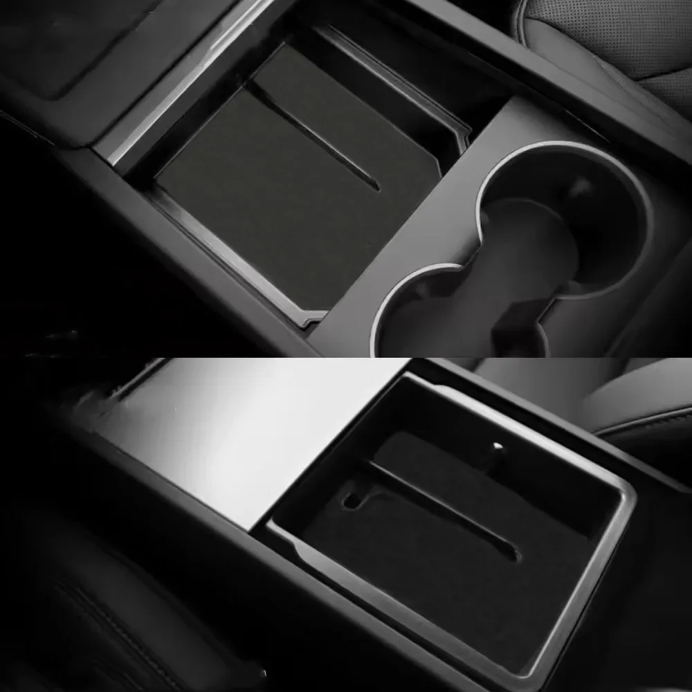 Car Interior Accessories Cup Holder Armrest Storage Box Stowing For Tesla Model Y Juniper 2025 For Model 3 Highland 2024-2025 2