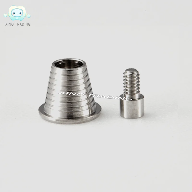 Conjunto de 6 Bases Multifuncionais Fresadas em CNC de Alta Precisão para Implantes Dentários Nobel Active - Produto Metálico de Substituição do Fabricante