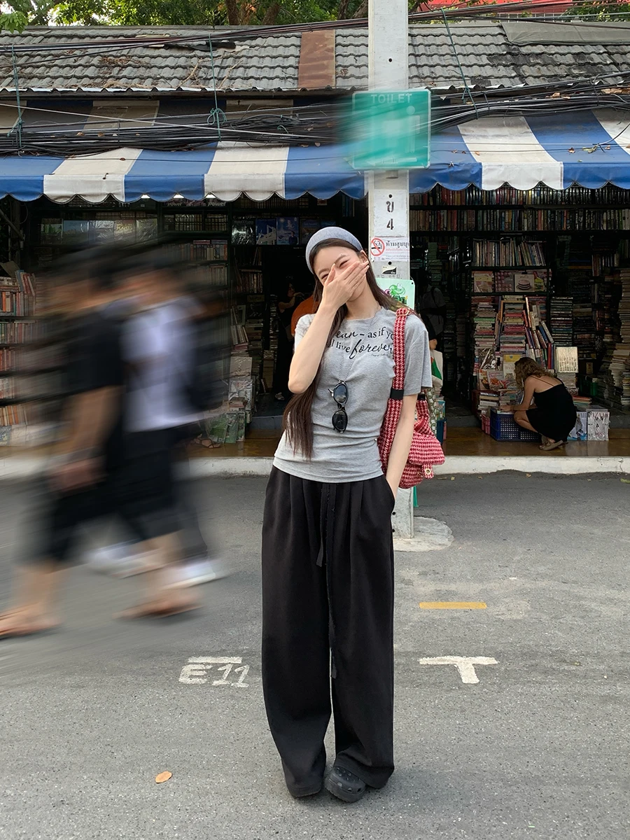 

Bla Wide Leg Pants Women's Loose Casual Trousers Lazy Sle Slimming Drapey Feelings Summer 2026 New Arrival G Sle