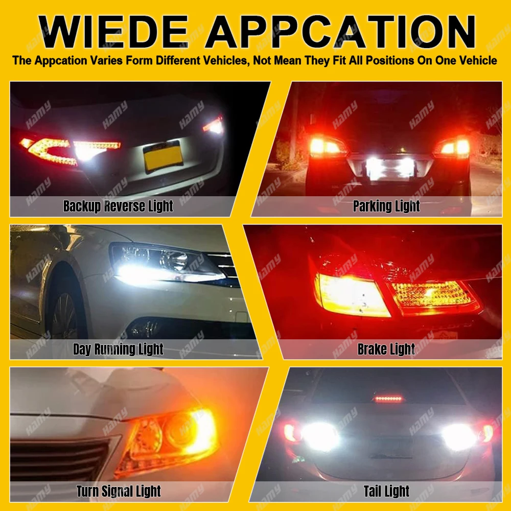 2/4/8/10 قطعة P21W 1156 BA15S 1157 BAY15D LED لمبة لسيارة الذيل وقوف السيارات الفرامل احتياطية أضواء الإشارة 12 فولت 4014-18SMD أبيض أحمر #6