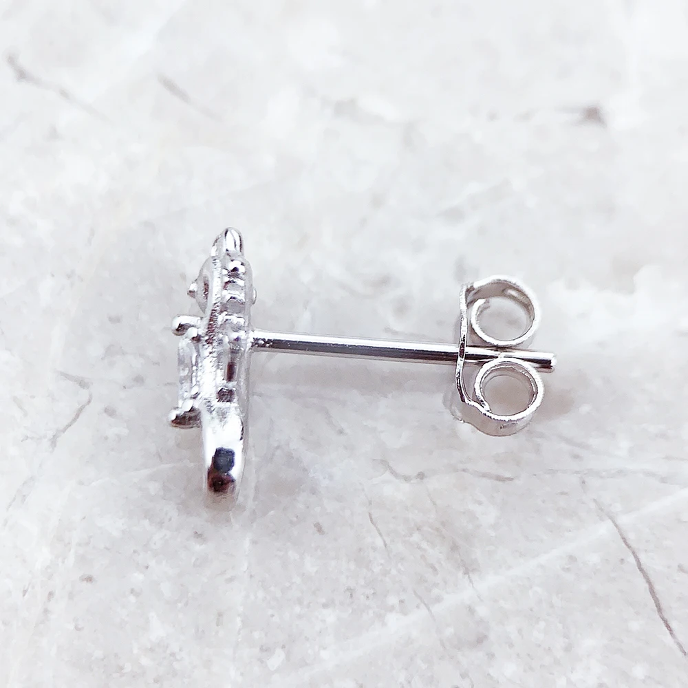 Ear Stud Seahorse Fine Jewerly For Women Trendy Romantic Gift In 925 Sterling Silver