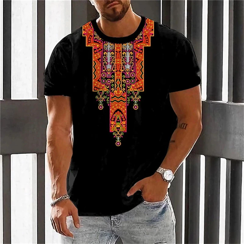 New Ethnic Style 3D Print Men T Shirt Summer Retro Trendy Casual Unisex  T-Shirts Hip Hop Harajuku Y2k Street Oversized Clothing