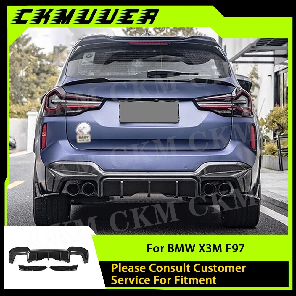 

Dry Carbon Fiber S Style Rear Bumper Diffuser Guard Spoiler Body Kits for BMW X3M F97 2022+ FRP Rear Lip Spoiler Car Accessories