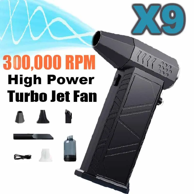 

X9 Turbo Jet Fan 300000RPM Turbo Jet Blower Brushless Vacuum Cleaner Blower For PC/Keyboard/Home/Car Cleaning Air Duster Blower