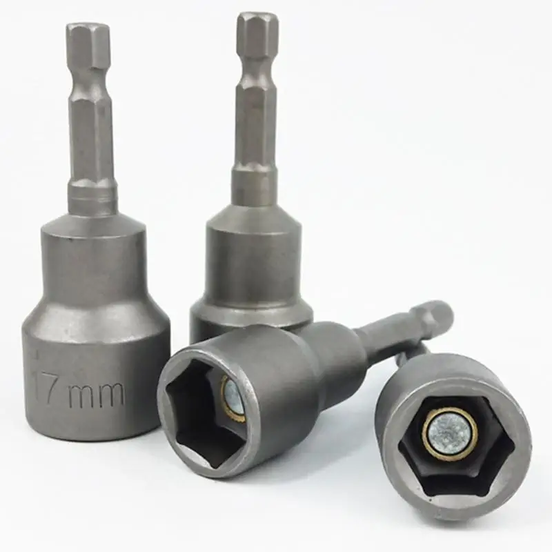 652F 6Pcs/set 6mm-14mm Socket Sleeve Nozzles Nut Driver Set Power Driver Socket Screwdriver Set Bits Sets Tools