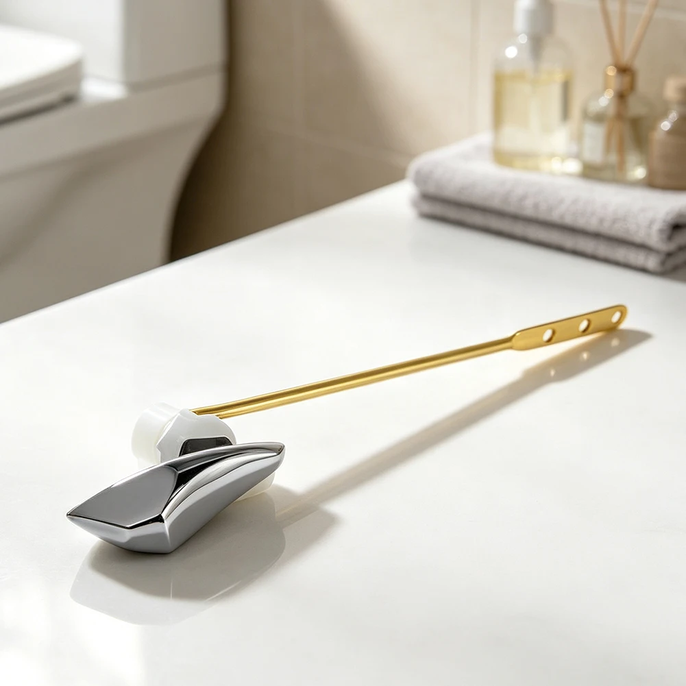 Adjustable Brass Toilet Handle Replacement for Seamless Integration with Monolithic and Two-Piece Toilet Tanks
