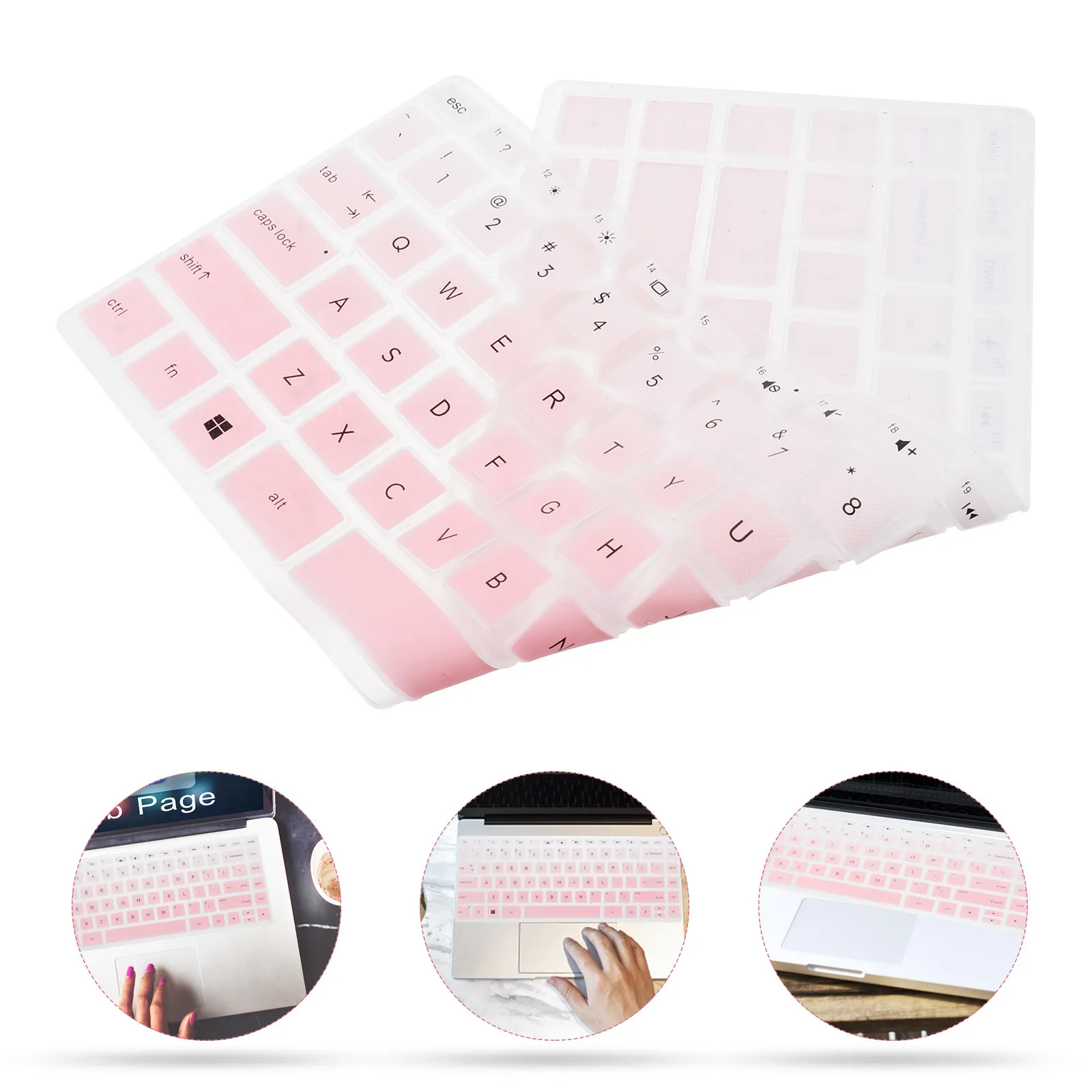 

2Pcs Notebook Keyboard Protective Film Premium Silicone Cover Easy Clean Waterproof Dustproof Compatible Hp14q-Cs0001tx Gradient