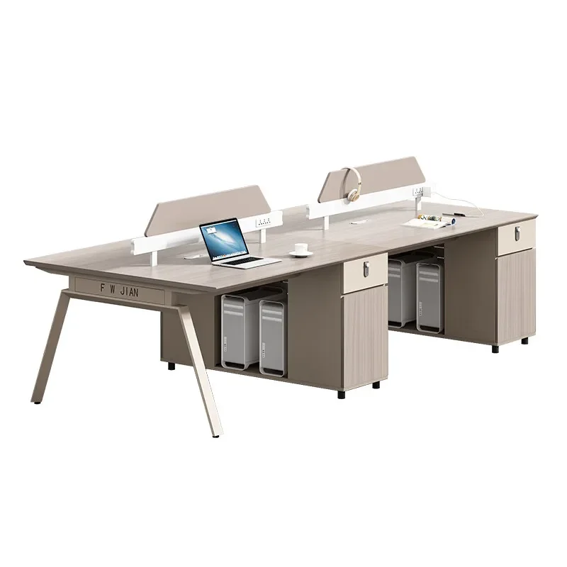 

Staff desk, simple and modern staff four people, double six manual seats, table and chair combination, computer table furniture