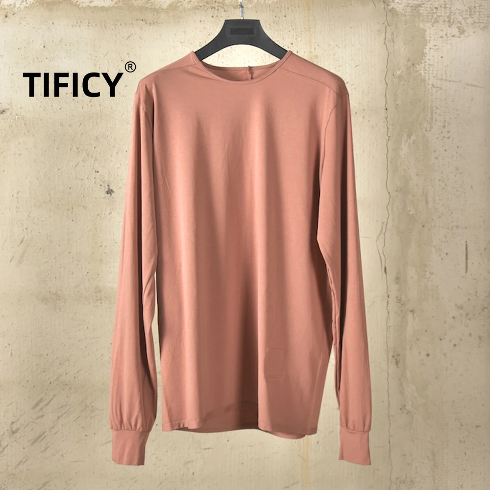 

High Street Tees T Shirts Tops RO2025 New Men's Long Sleeved T-shirt Round Neck Base Shirt Slim Fit and Versatile Casual Top