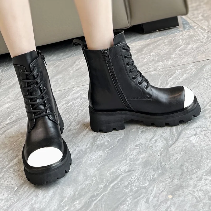 قماش جلد البقر عالي الجودة مع بطانة من جلد الغنم أحذية تشيلسي النسائية أنيقة ومريحة 25090740