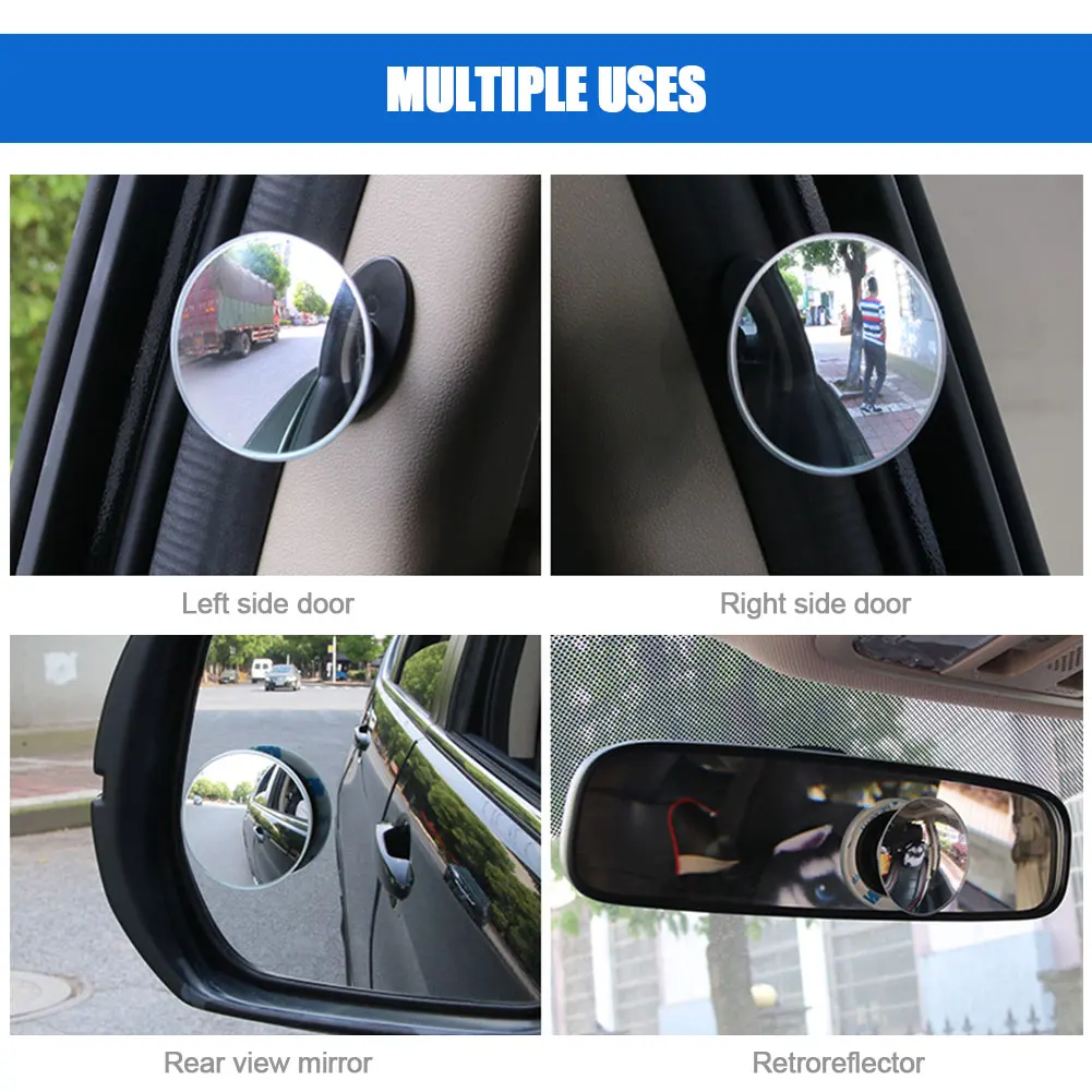 360 Degree Rotable Rimless Universal wide angle Round blind spot mirror Car Rearview Convex Mirror for parking safety