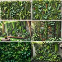 Spring Garden Green Leaf Vine Wall Party Decor Backdrop Green Plants Grass Wall Birthday Party Wedding Celebration Photo Backdr