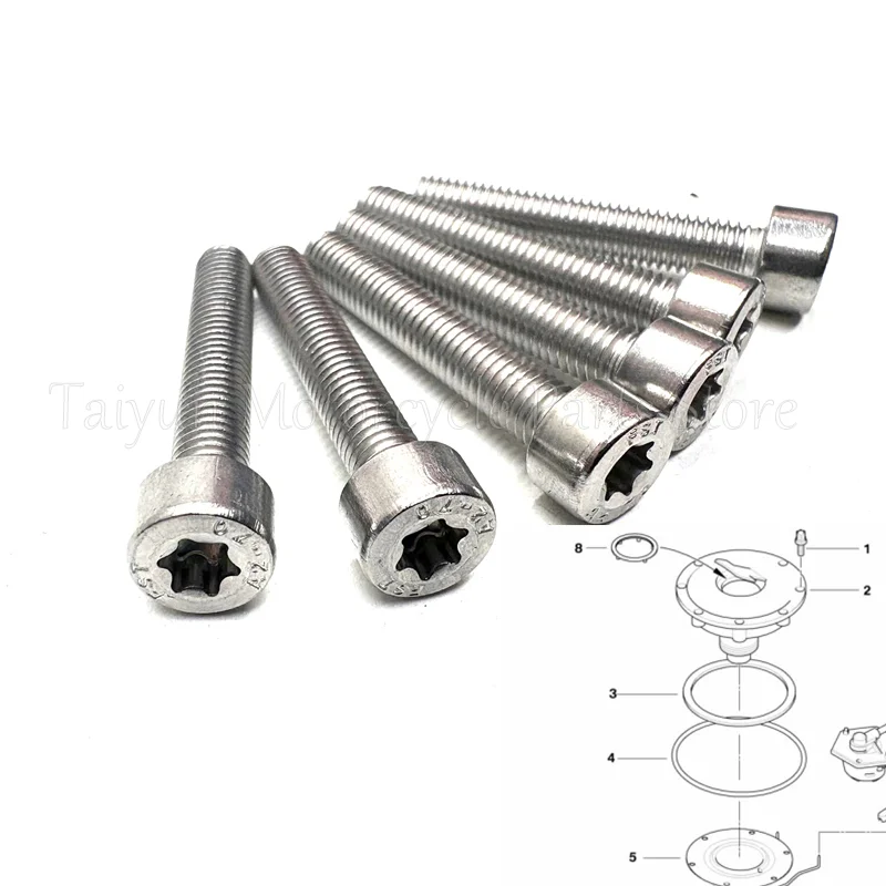 6X For BMW G650GS R1100GS R1150 R850/R/RS/RS/RT R1200C Stainless steel screws for the fuel tank cap