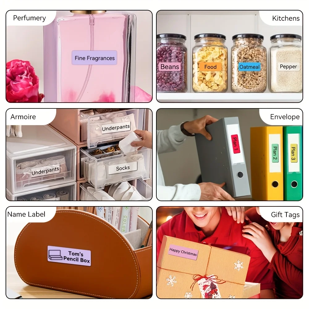 ملصقات حرارية ملونة مقاس 12 مم × 40 مم - مقاومة للماء/مقاومة للزيت/الأوساخ، تناسب D30/D32/D35/P11/P12/P15 والمزيد، للاستخدام المكتبي المتين