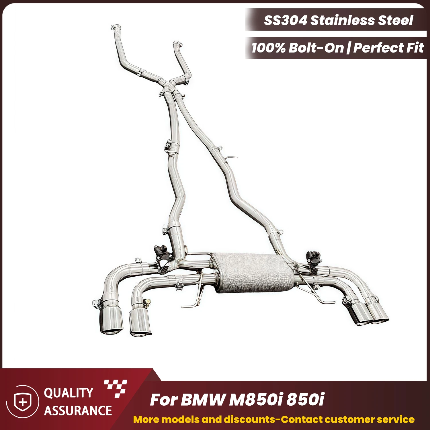 

Adjustable Valve Aggressive Sound ECCF Stainless Steel Catback Exhaust for BMW M850i 850i
