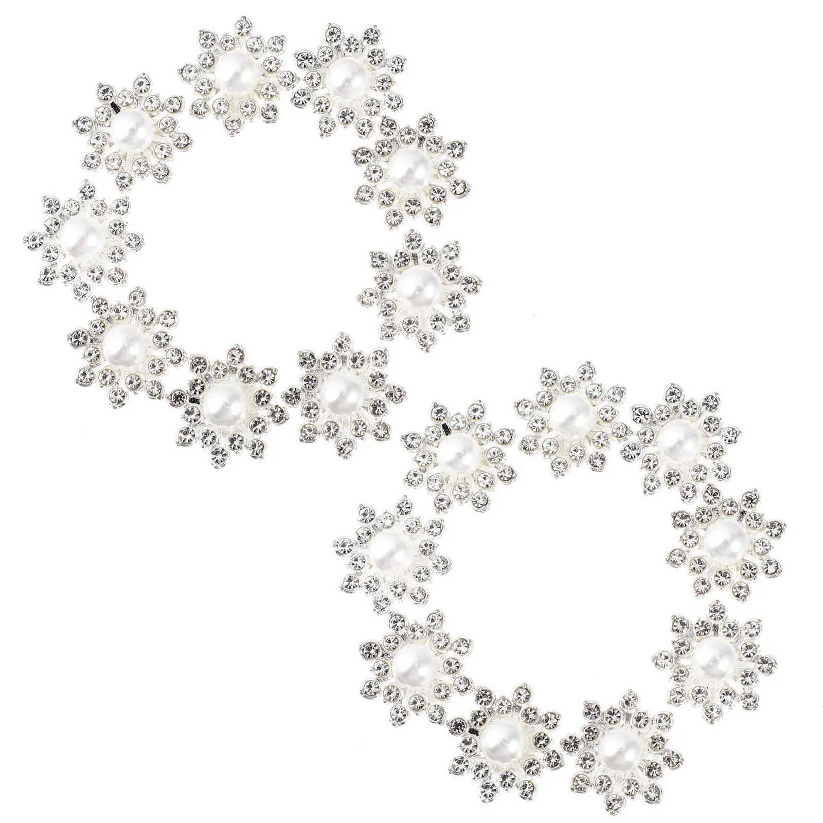 

20 шт. цветов из сплава с стразами для рукоделия, украшения для волос, декора для рубашек, сумок, повязок на голову, изготовления украшений, праздничный подарок