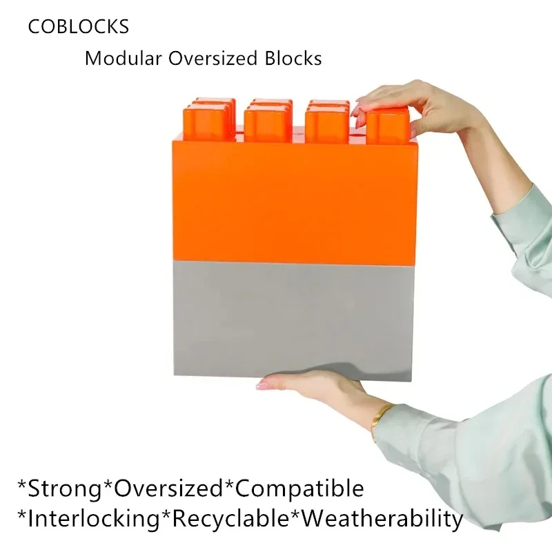 COBLOCKS-Giant Plastic Building Blocks, Customized Screens, Freestanding Room Divider, Office Partition Wall, Pack 18 Pieces