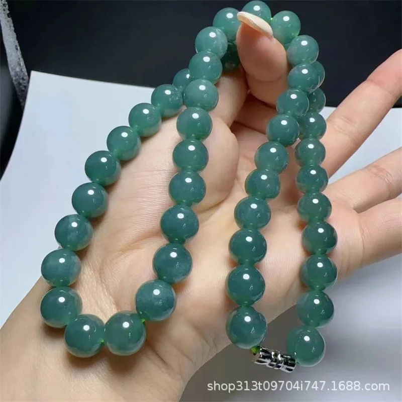 Natural A- Level Mom Chain Necklace, Good , Fine Blue Jade