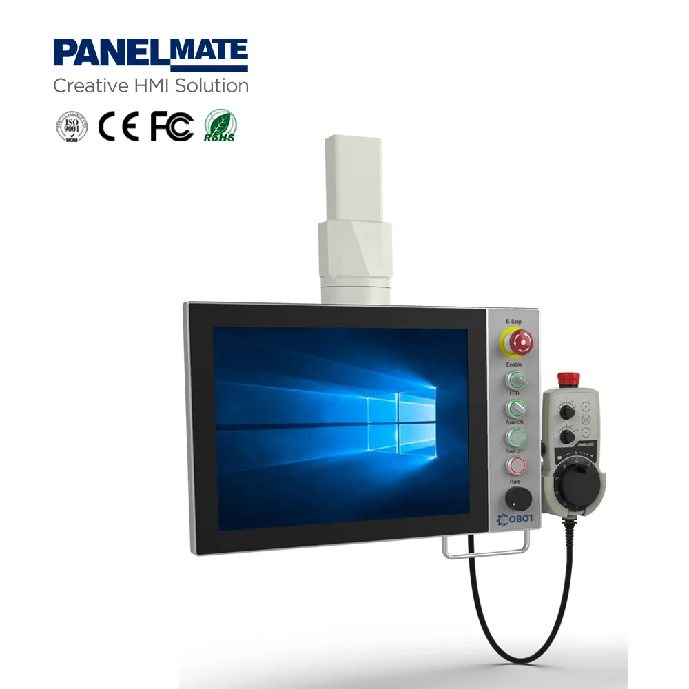 Automation Industry Arm-mounted 15 Inch Full HD All In One Computer Industrial Monitor IP65 HMI Touch Screen Panel PC Display