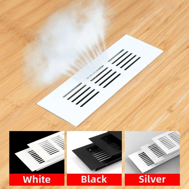 Width 100/150/200mm Ventilation Grills Aluminum Alloy Breathable Mesh Length 100-500mm Cabinet Air Vent Mesh Hole Cover Hardware