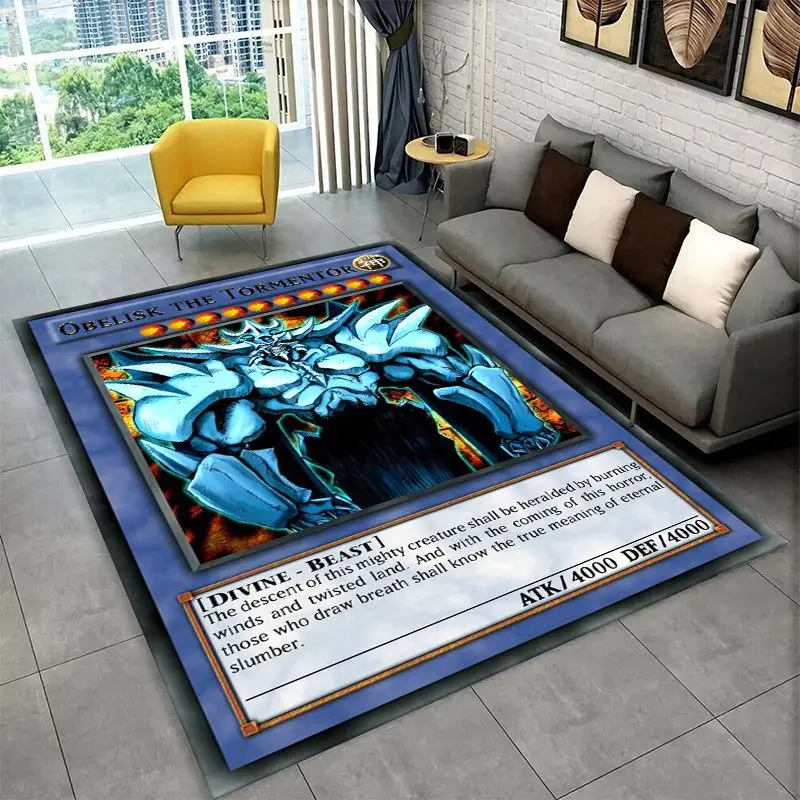 Yu-Gi-Oh Monster Card Cartoon Anime Carpet Rug for Bedroom Living Room Sofa Doormat Home Decor,Kid Game Area Rug Non-slip Gift view 3