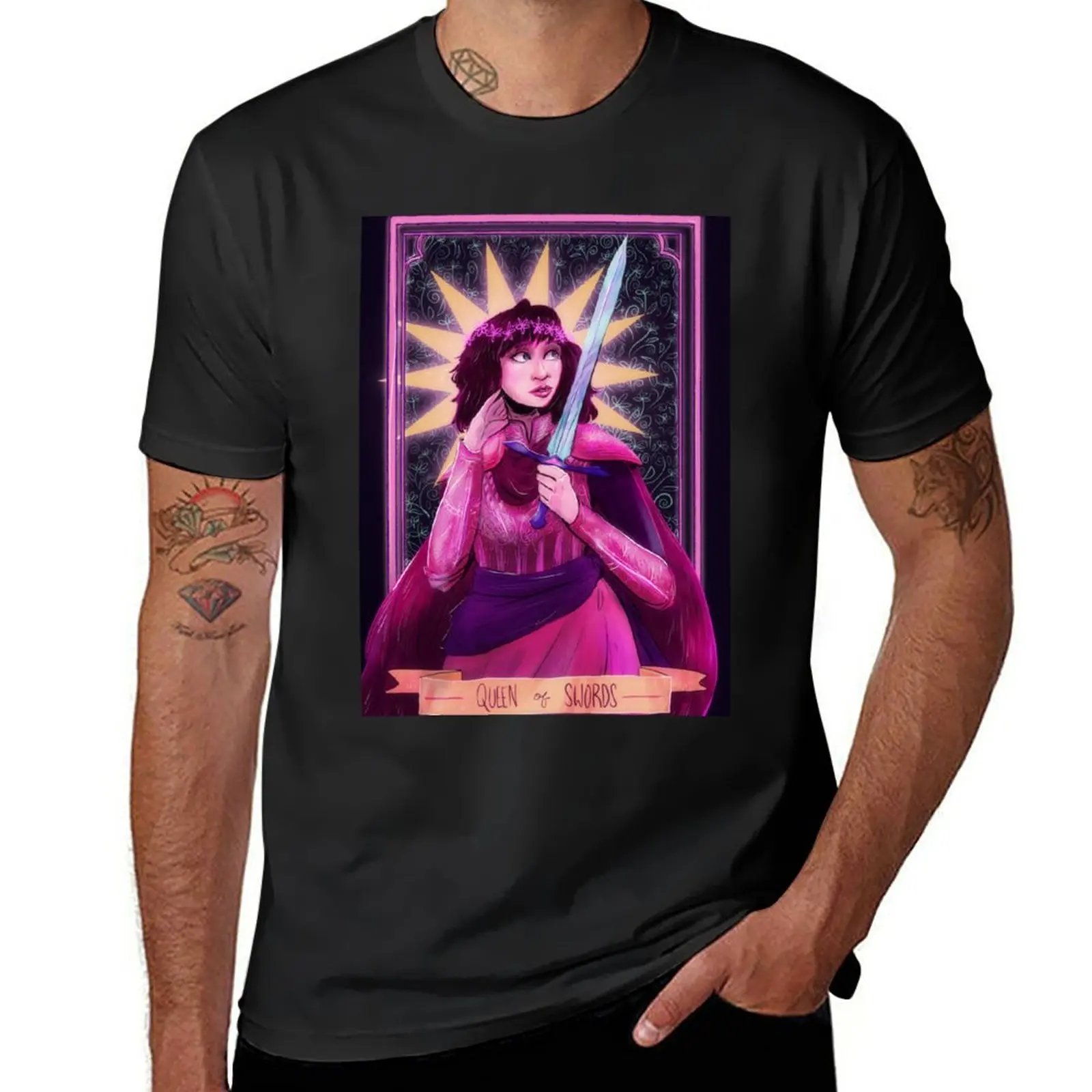 

queen of swords T-Shirt customizeds quick-drying T-shirts for men cotton