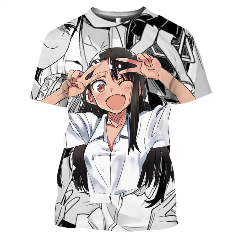 

Аниме Nagatoro Merch футболка 2D с коротким рукавом унисекс футболка женские/мужские топы