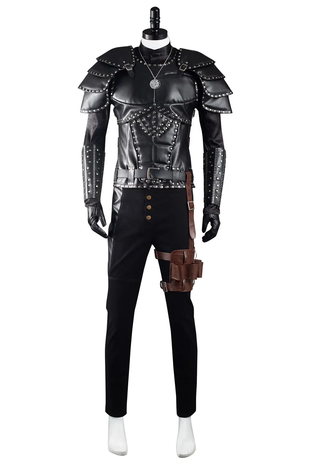 Mannelijke Geralt Cosplay Mantel Kostuum Jas Jas Broek Riem Pruik Voor Mannen Volwassen Kleding Fantasia Halloween Carnaval Feestpak