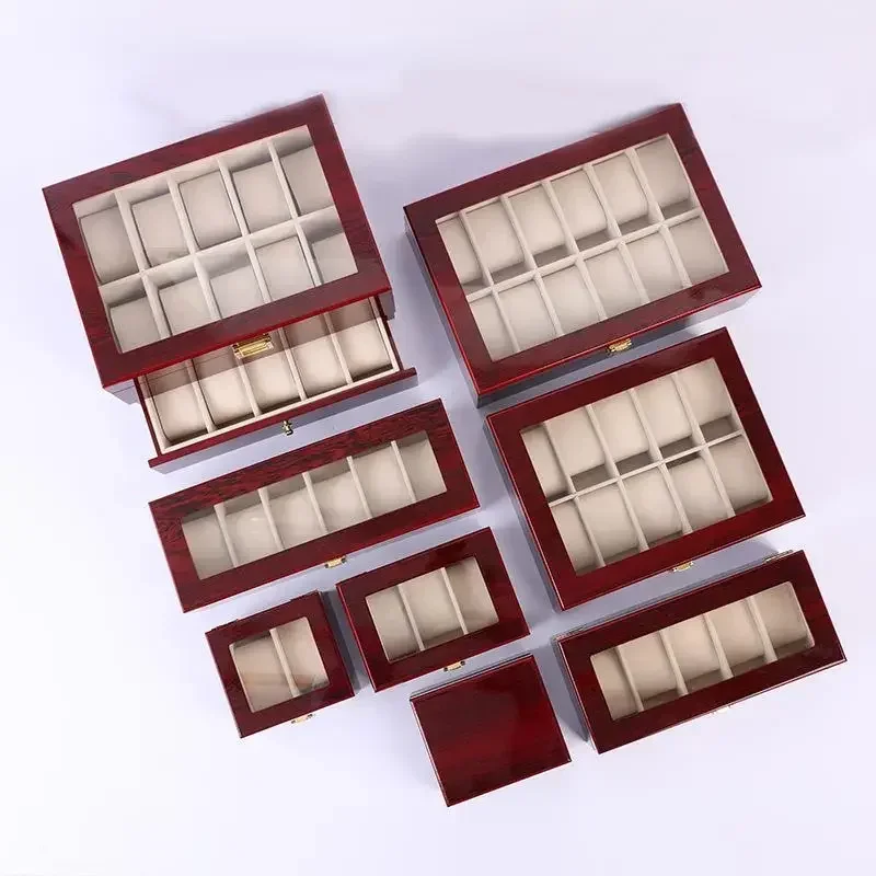 eco-friendly wooden watch box 1/2/3/5/6/10/12 slot watch gift box watch storage travel box universal storage box image 4