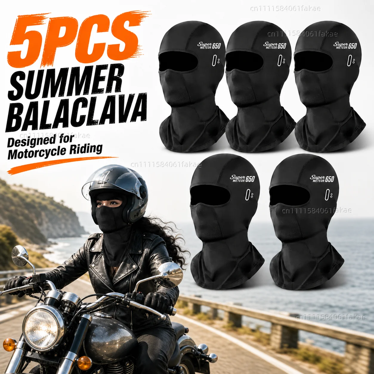 

5PCS Motorcycle Balaclava Summer UV Protection Glasses Face Breathable Hole FOR Royal Enfield Super Meteor 650 2023-2026 Riding