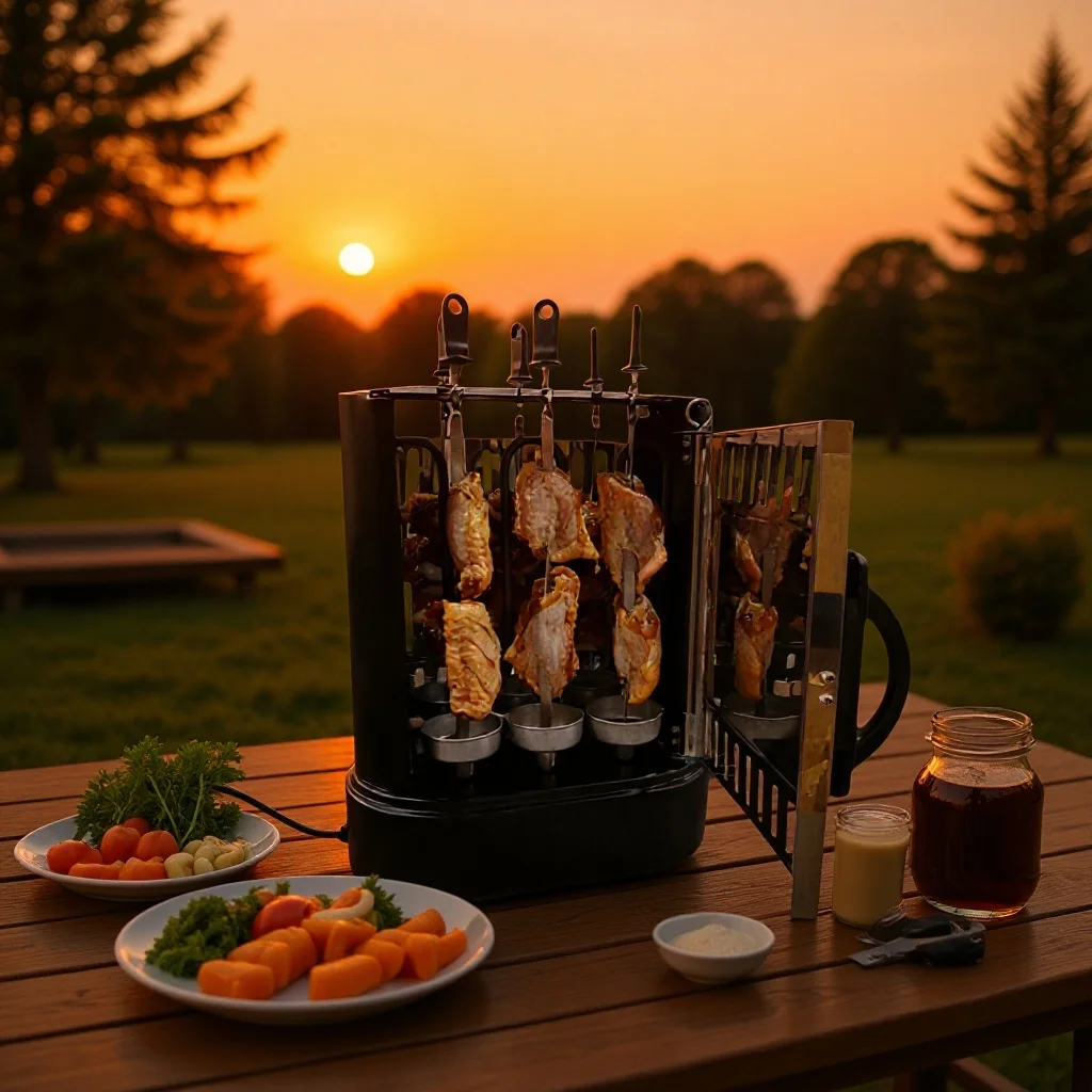 Smokeless BBQ Grill Fish Grill Automatic Rotary BBQ Machine Electric Grill Skewer Machine Small