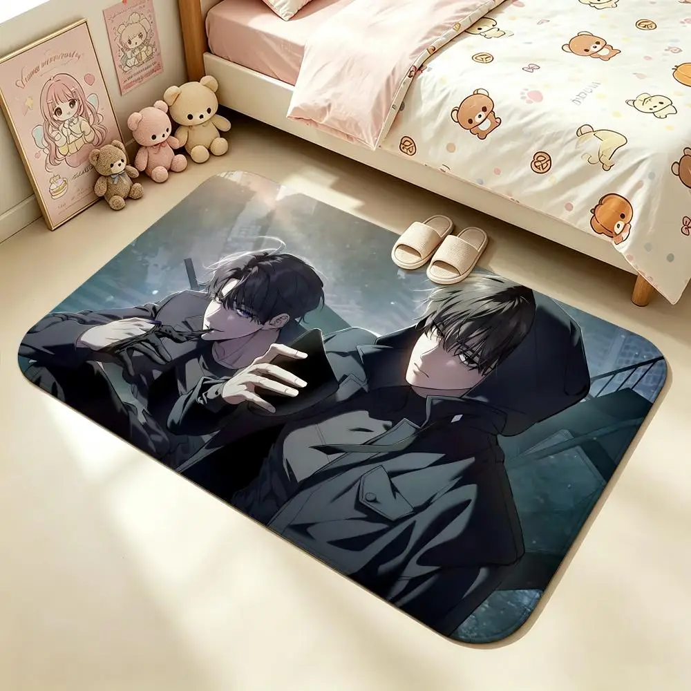 Manga-The Hunter Wants to Live QuietlyS Floor Mat Soft Non-Slip Bath Mat, Bedside Carpet, Absorbent Doormat for Home