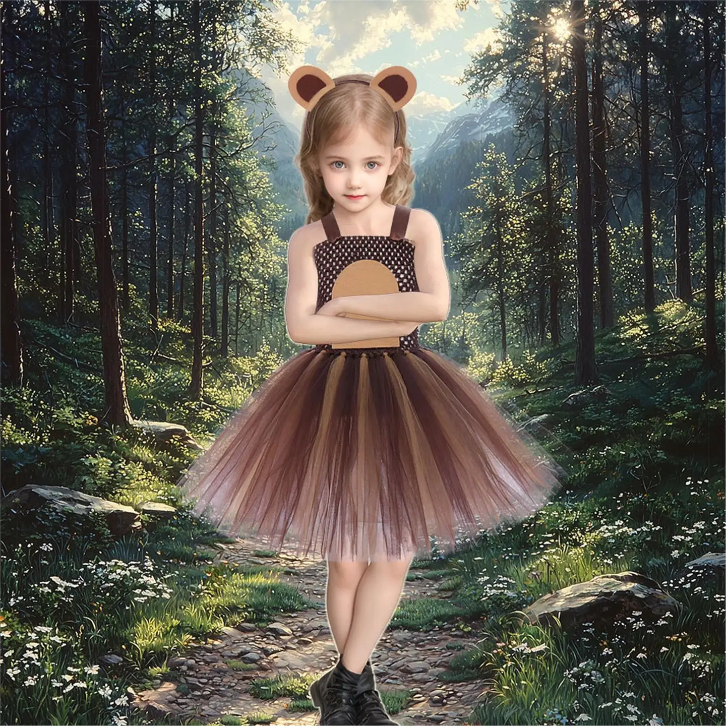 Cartoon Dierenkostuum Dr Bruine Beer Prestatie Outfit Halloween Kinder Stage Performance Kleding PU Materiaal