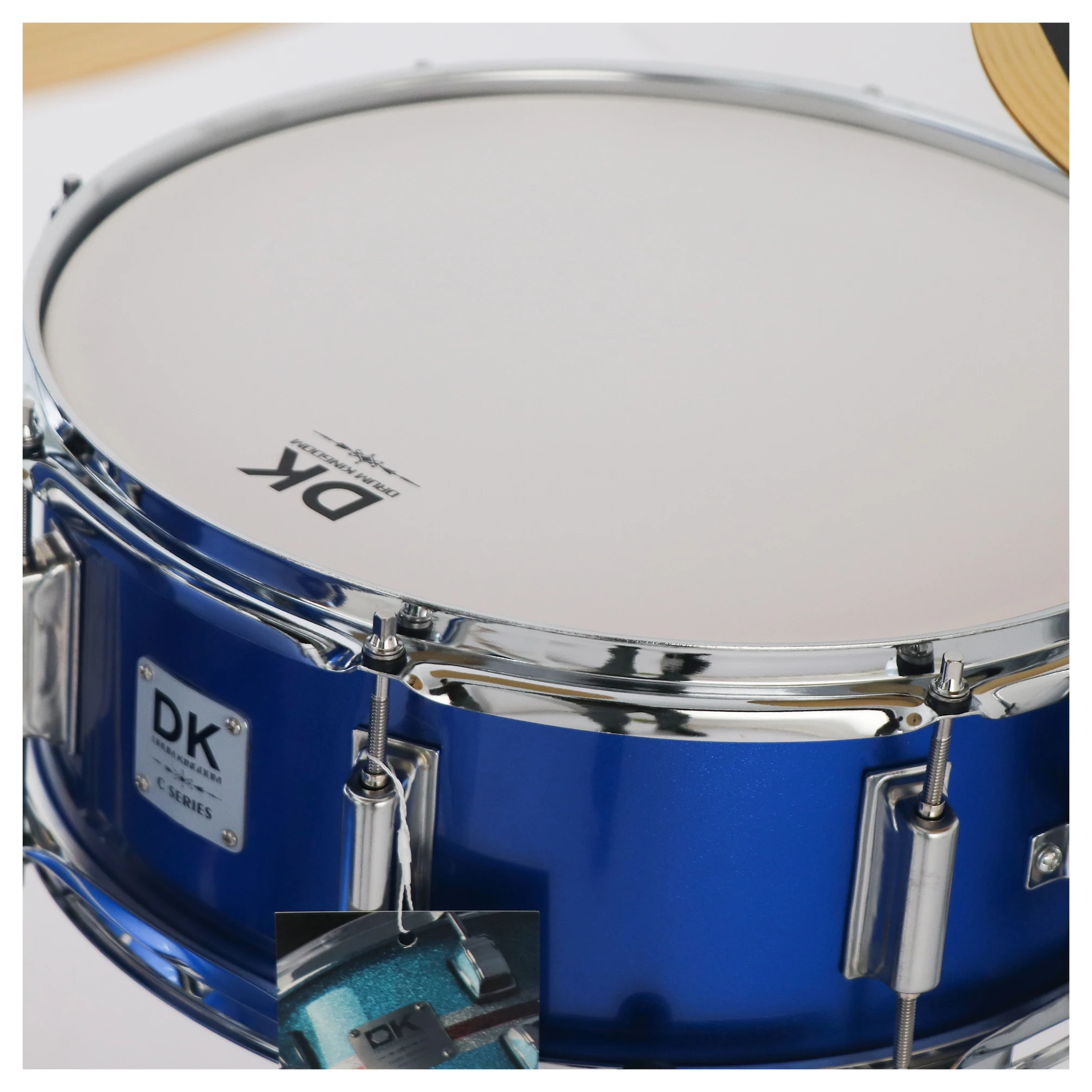 

High Selected Poplar Wood Metal Blue Acoustic Drum Sets With Clear Heads