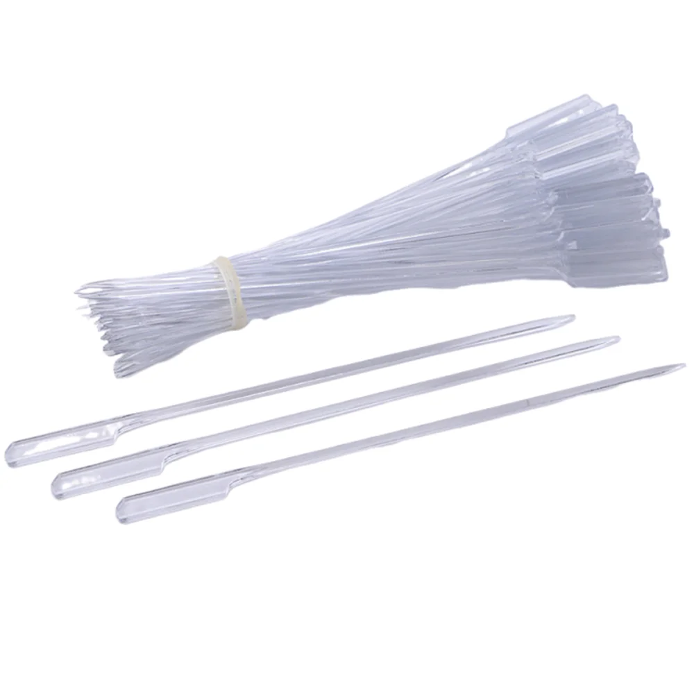 

100Pcs Food Grade 18cm Plastic Stick Multifunctional Universal BBQ Skewer Smooth Surface Reusable Fruit Stick Vegetable