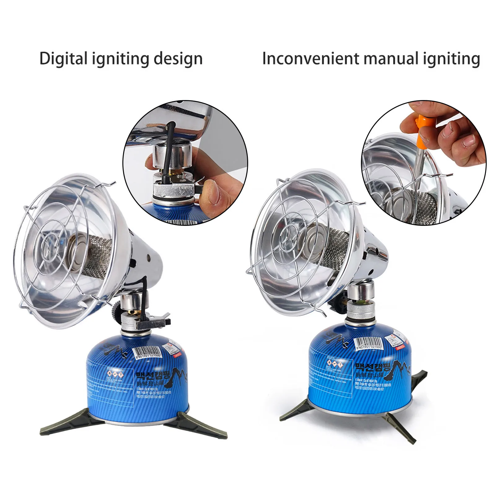 Tomshoo في الهواء الطلق سخان الغاز المحمولة الفولاذ المقاوم للصدأ خيمة دفئا لشتاء الدفء الظهر نزهة المشي لمسافات طويلة السفر شواء #3