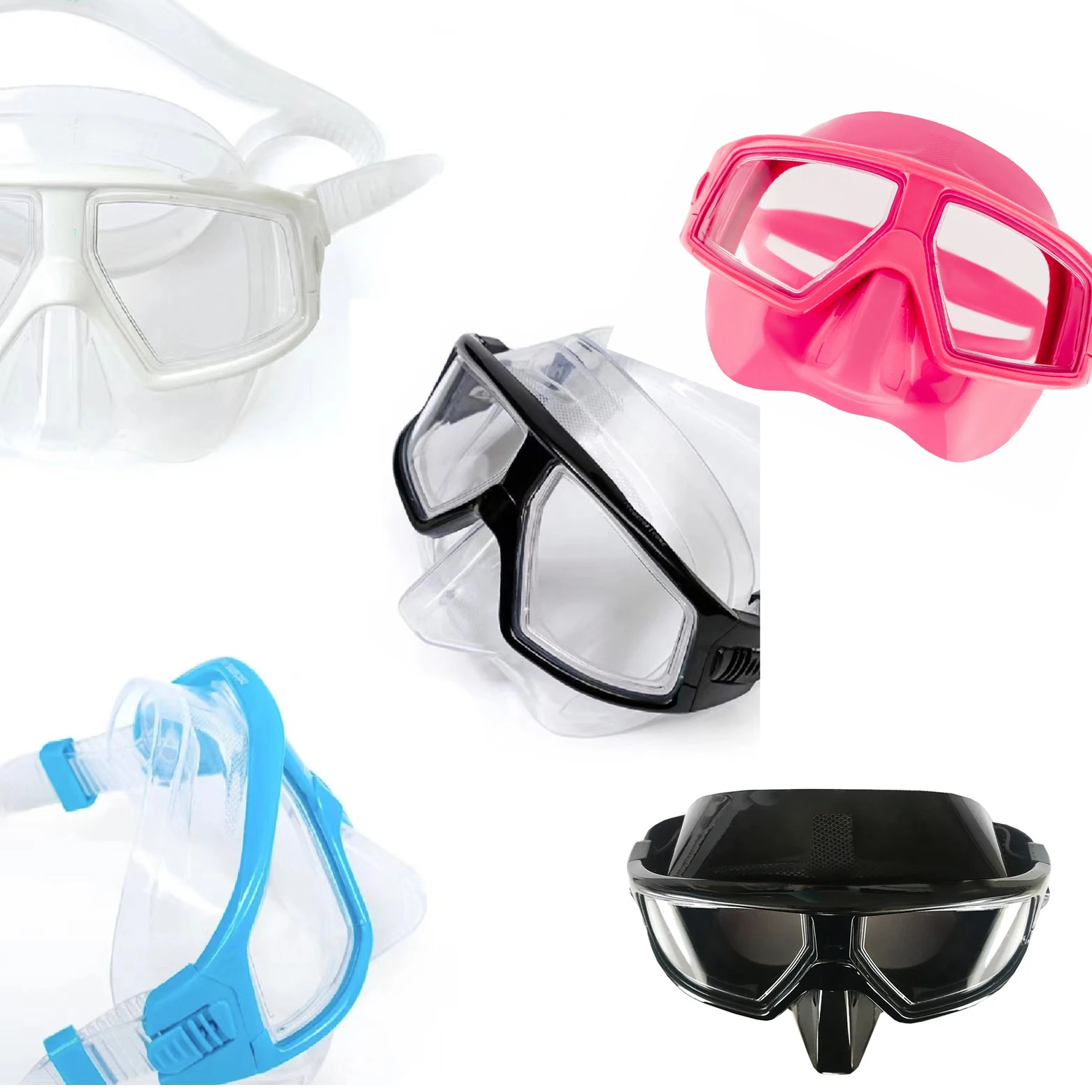 Clear Silicone Diving Mask, Low Volume Double Lens Antifog, Deep Sea Scuba Gear for Professional Underwater Use