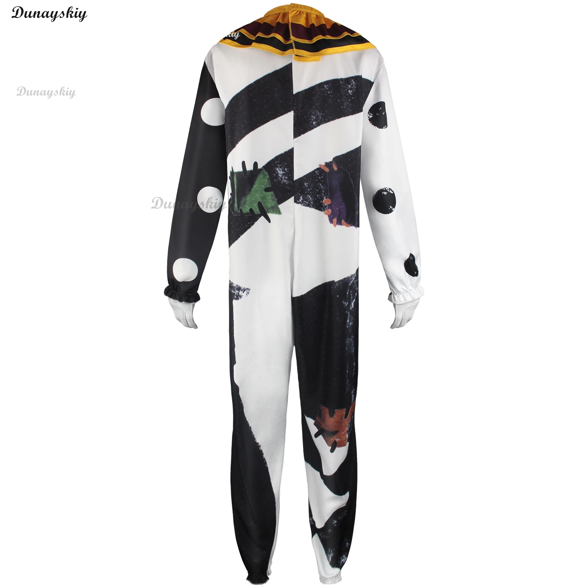 New Halloween Party Art The Clown Cosplay Terrifier Cosplay Costume Horror Clown Bodysuit Mask Full Suit Men Adult Customized