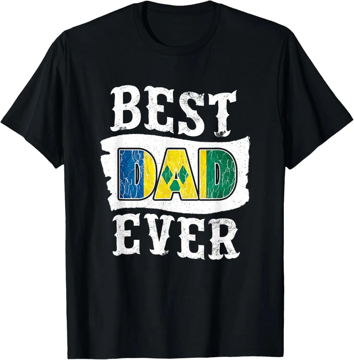 Best Dad Ever Fathers Day Shirt Flag St Vincent & Grenadines T-Shirt