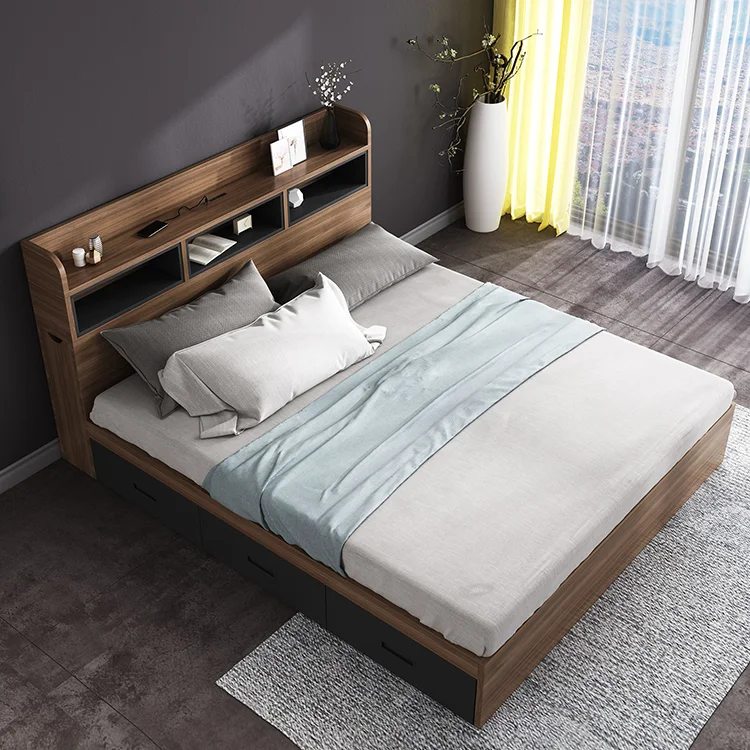 

Hot Sell Bedroom Furniture With Wardrobe Simple Design King Size Bed Bedroom Set Furniture