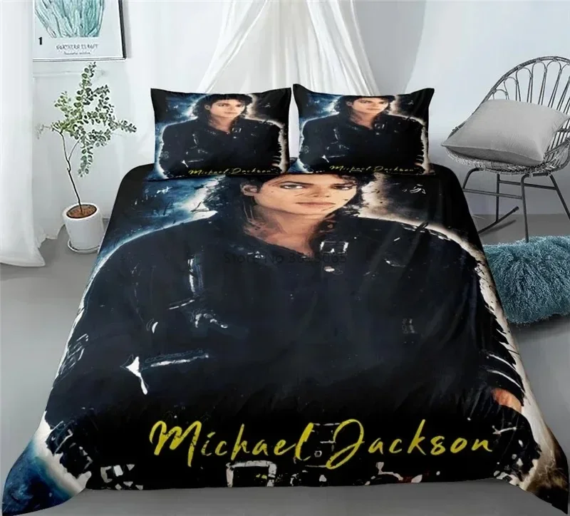 Michael Jackson 3D Cartoon Printed Bedding Set Duvet Cover  Comforter Cover with Pillowcases Bed Linen Bedclothes Home Textile